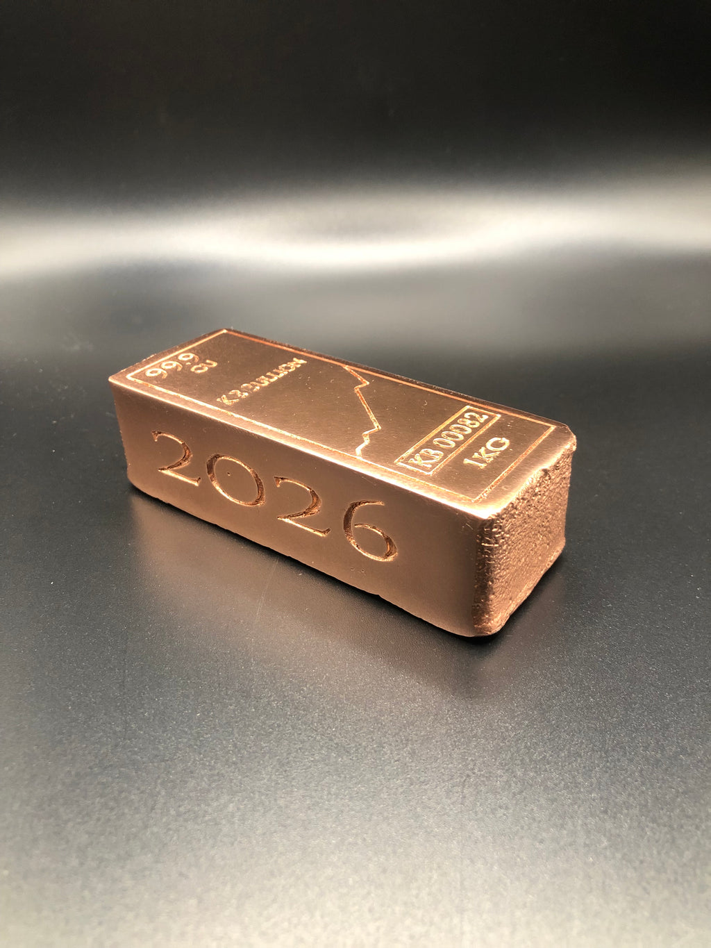 KB Bullion 1kg Mirror-Polished Copper Art Bar - 2026 Edition