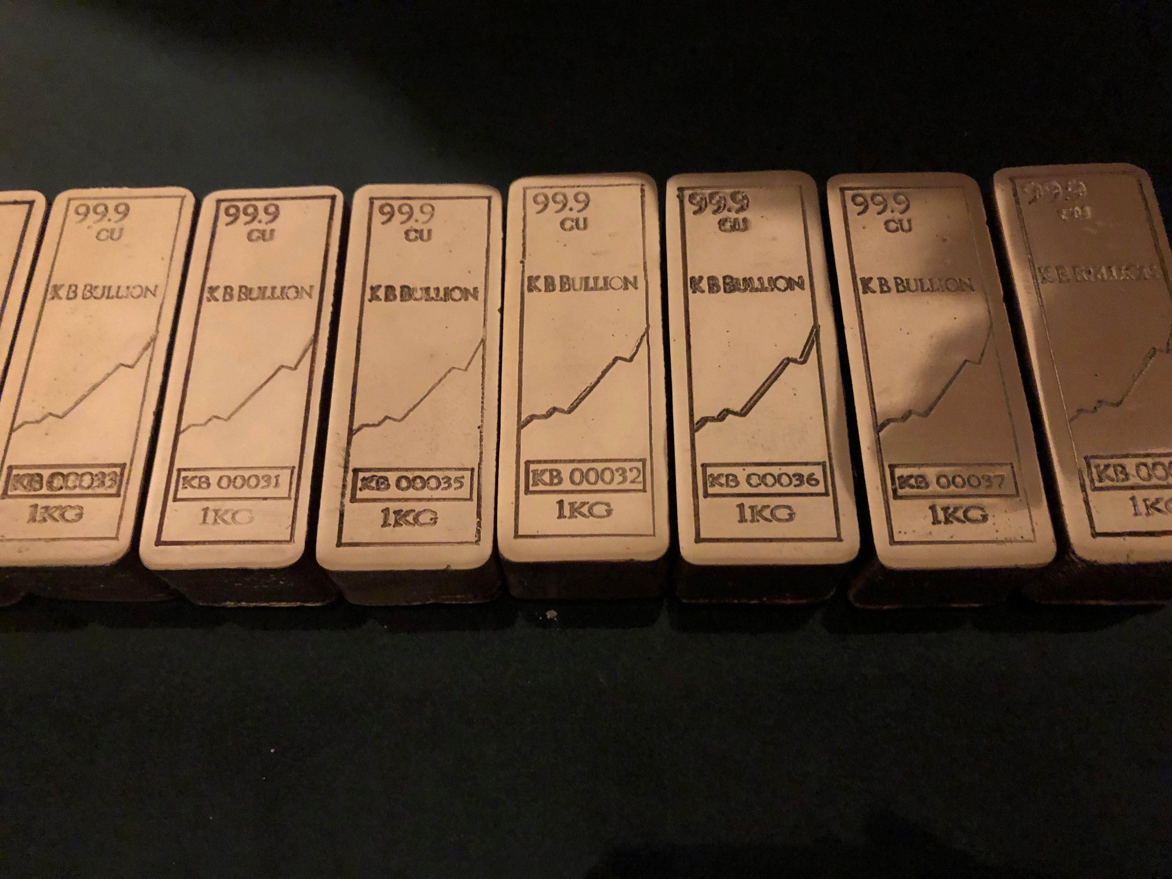 KB Bullion 1kg Mirror-Polished Copper Art Bar - Engraved Ingot Football Arsenal Edition