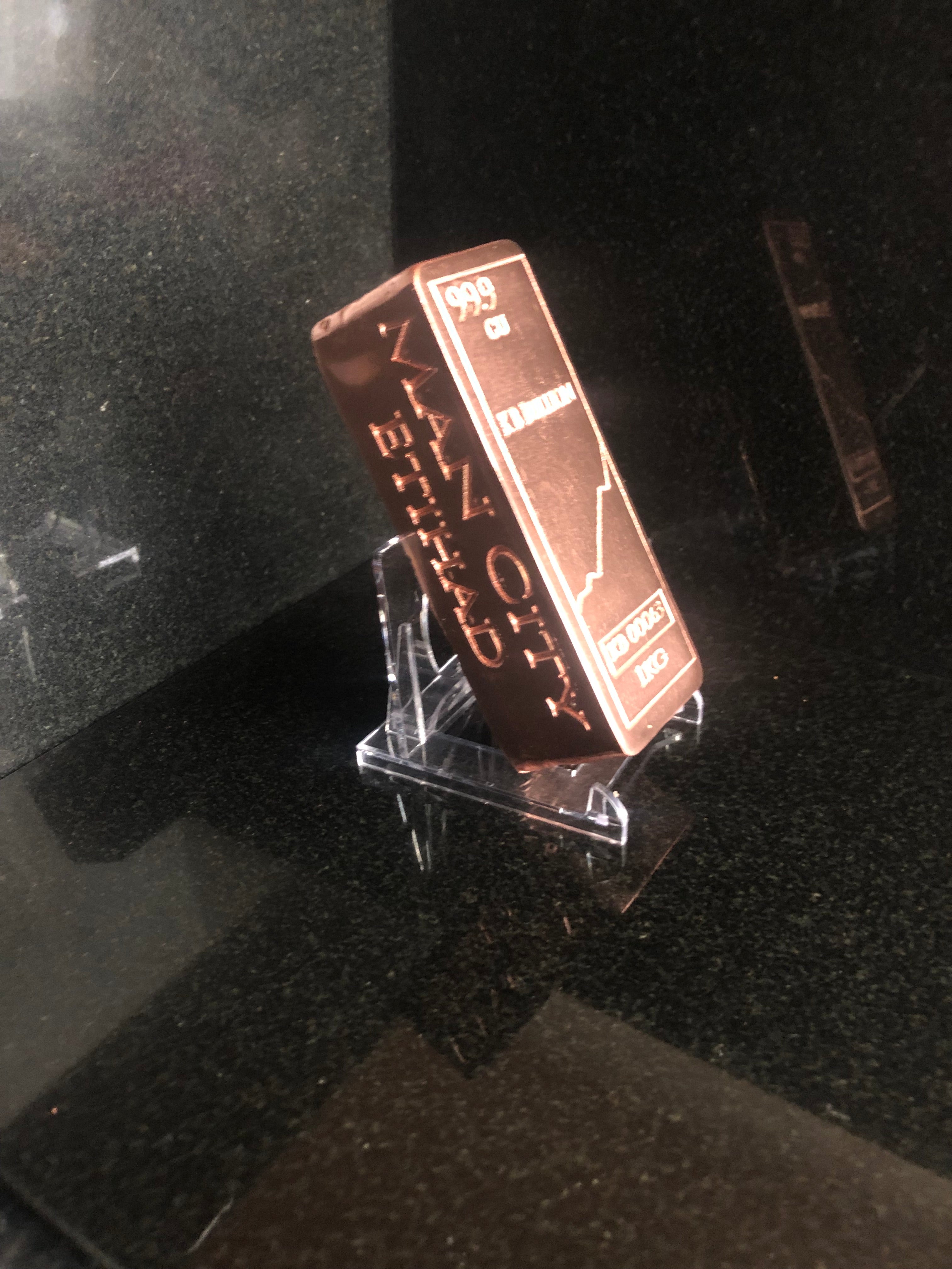 KB Bullion 1kg Mirror-Polished Copper Art Bar - Engraved Ingot Football  Man City Edition