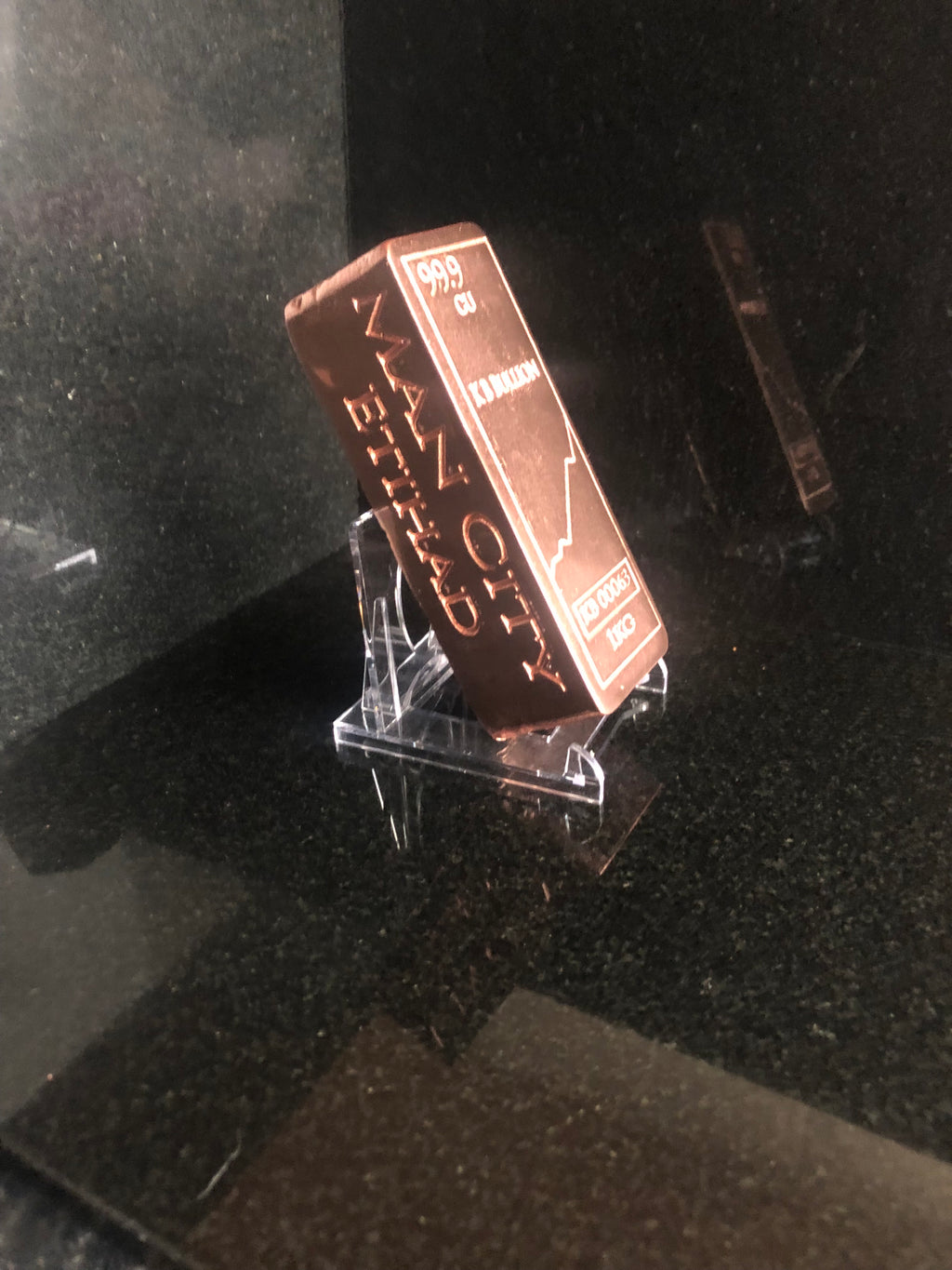 KB Bullion 1kg Mirror-Polished Copper Art Bar - Engraved Ingot Football  Man City Edition