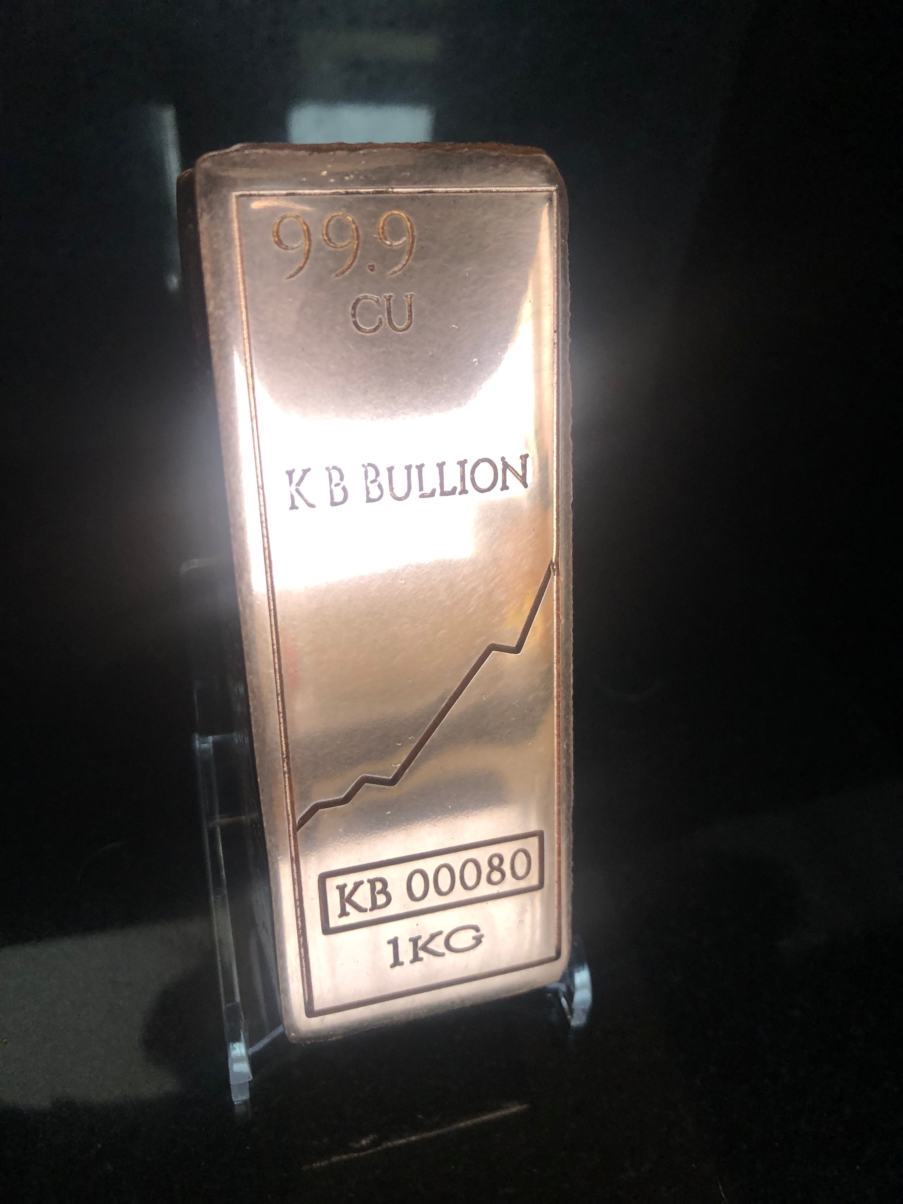 KB Bullion 1kg Mirror-Polished Copper Art Bar -Engraved Ingot Liverpool Football club