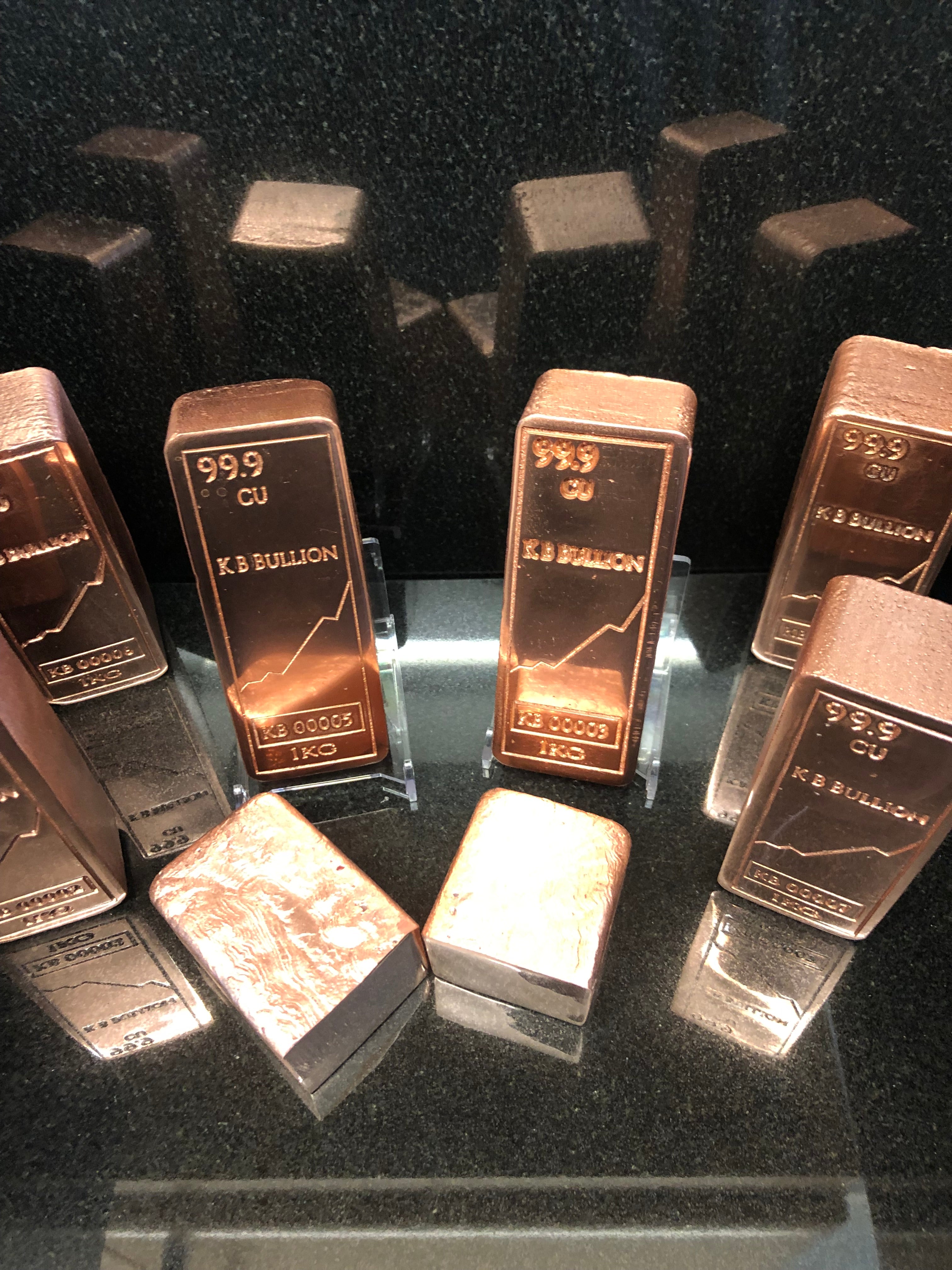 KB Bullion 1kg Mirror-Polished Copper Art Bar - Engraved Ingot Football  Man City Edition